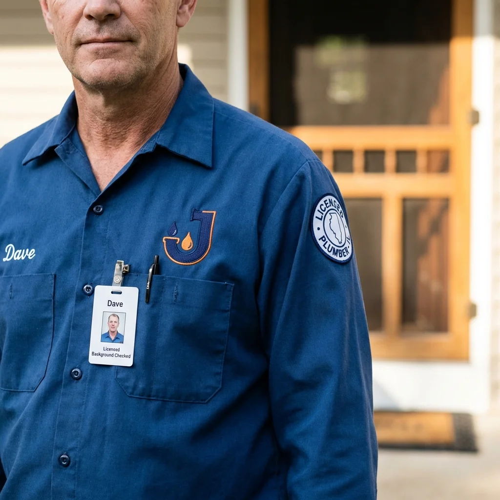 Licensed plumber showing ID badge in Elephant Butte, NM