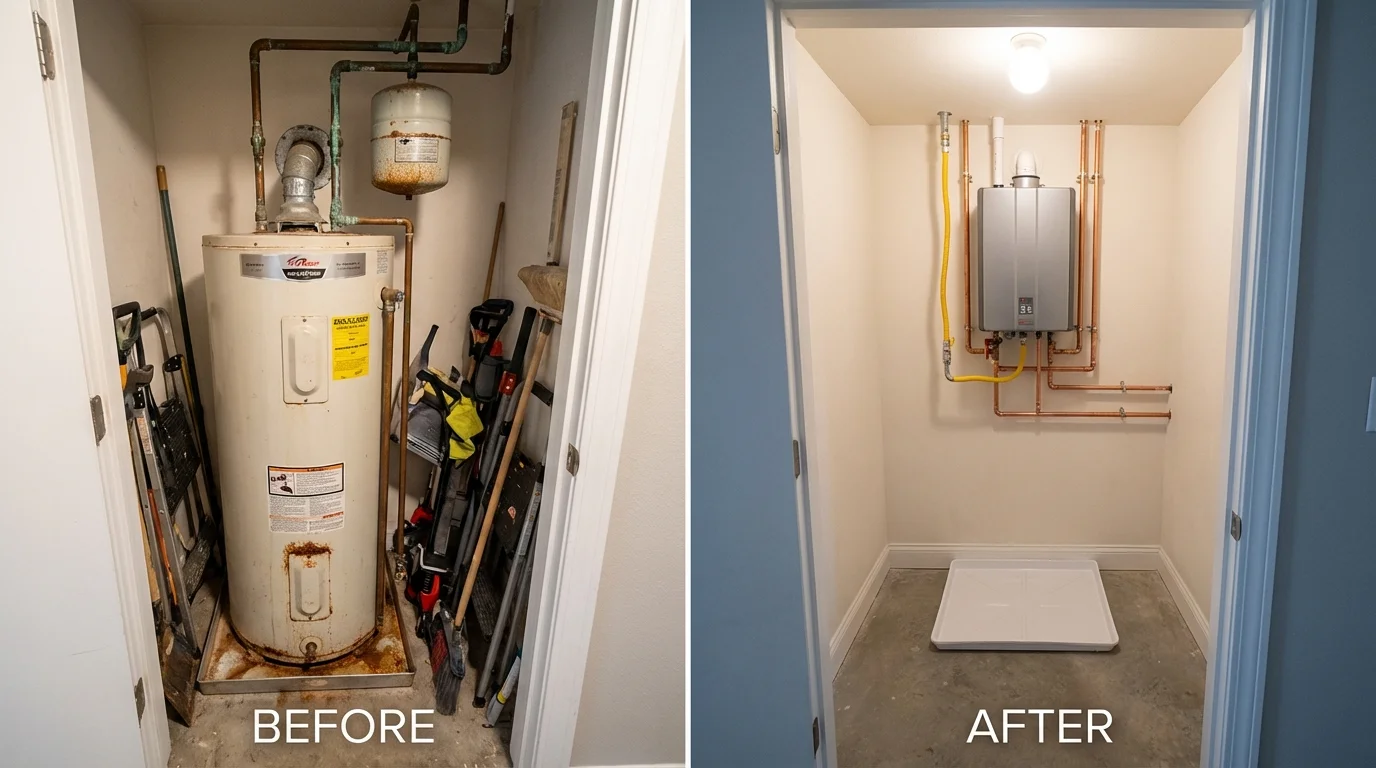 Tank water heater versus wall-mounted tankless unit comparison for Elephant Butte, NM homeowners