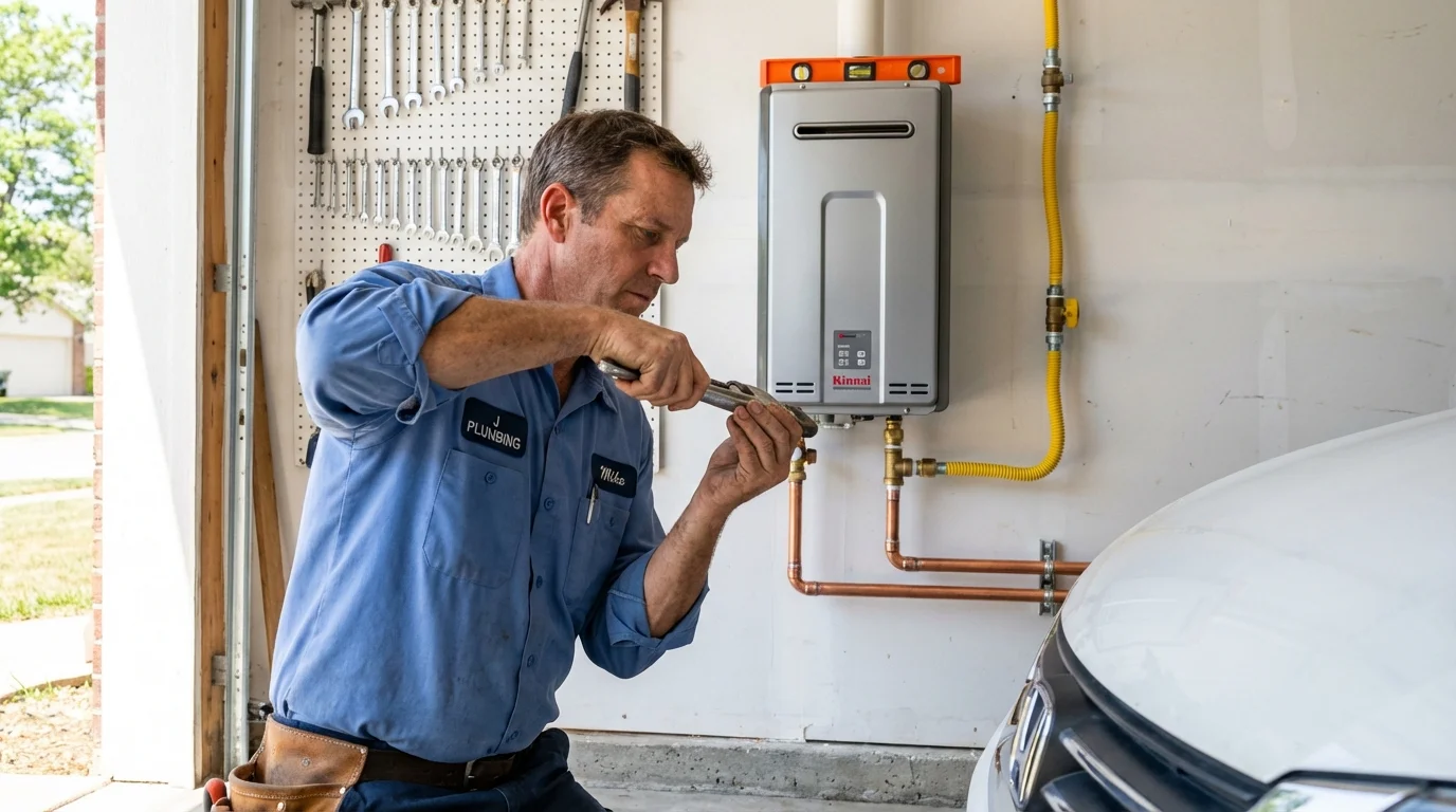 Tankless water heater installation by a Johns Plumbing LLC plumber in Elephant Butte